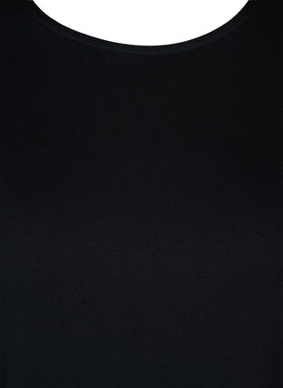 Viscose tuniek met korte mouwen en asymmetrische onderkant, Black, Packshot image number 2