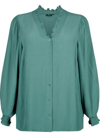 Viscose shirt blouse met met lange mouwen