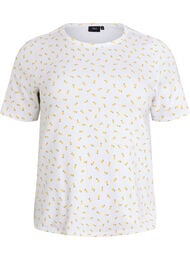 Katoenen T-shirt met all-over print, Wit