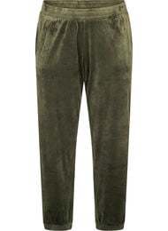 Losvallende fluwelen broek, Groen