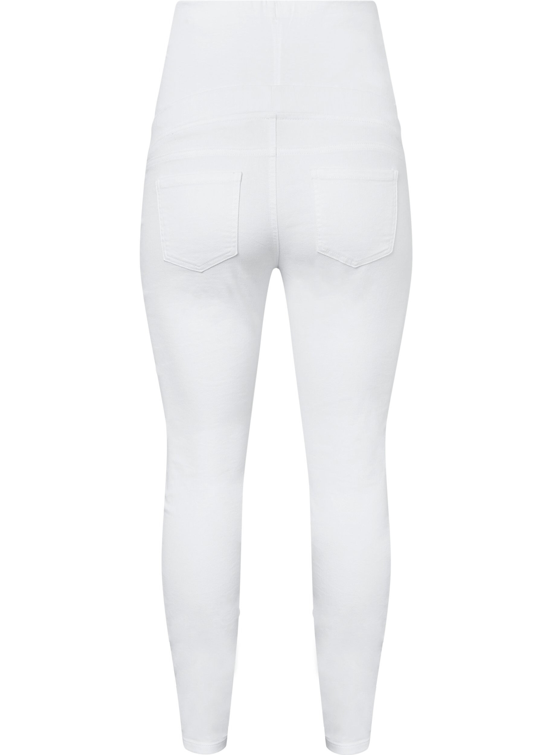 Zizzi Zwangerschapsjeggingbroek van katoen, White, Packshot image number 1