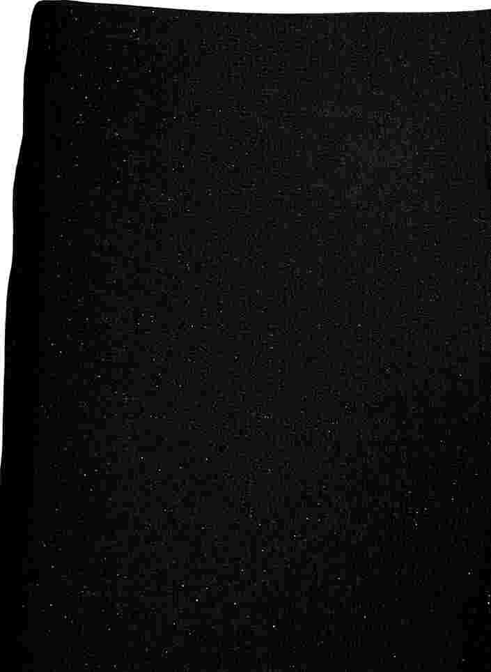 Flared glitter broek, Black w. Black, Packshot image number 2