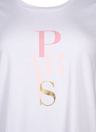 Katoenen T-shirt met tekstopdruk, B. White w. Paris, Packshot image number 2