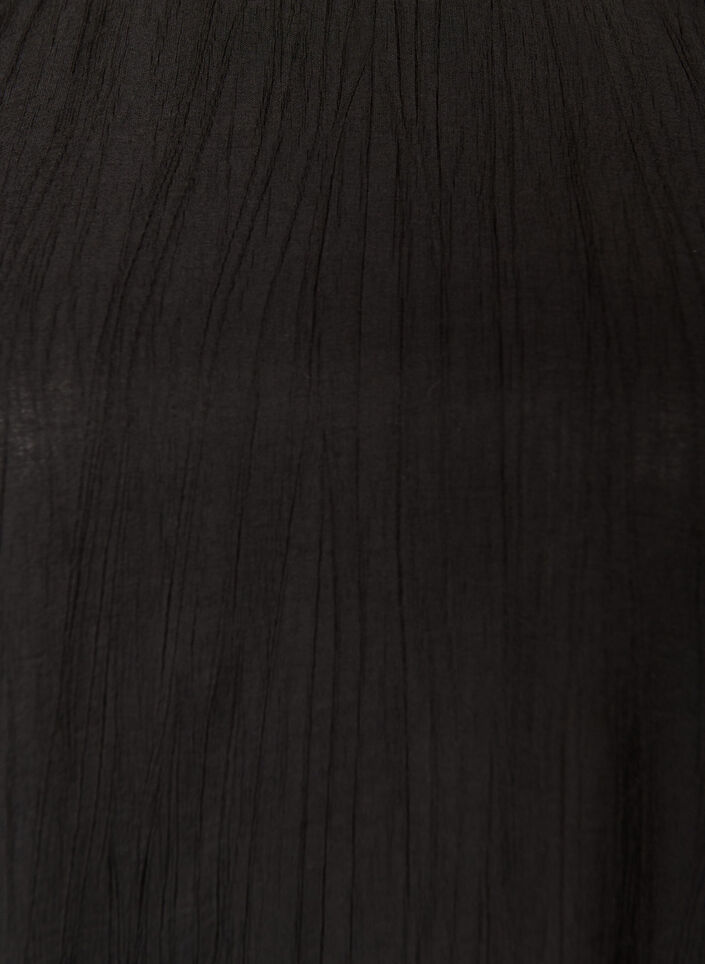 Korte viscose jurk met ballonmouwen, Zwart, Packshot image number 2