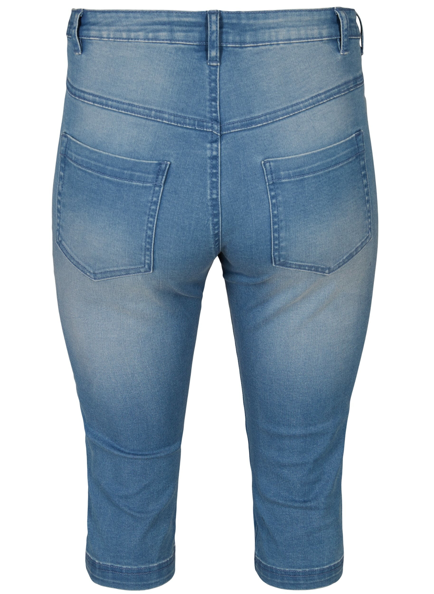 Zizzi Amy capri jeans met hoge taille en super strakke pasvorm, Blauw, Packshot image number 1