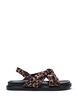 Wide fit - Sandal met knoopdetail, Bruin, Packshot image number 0