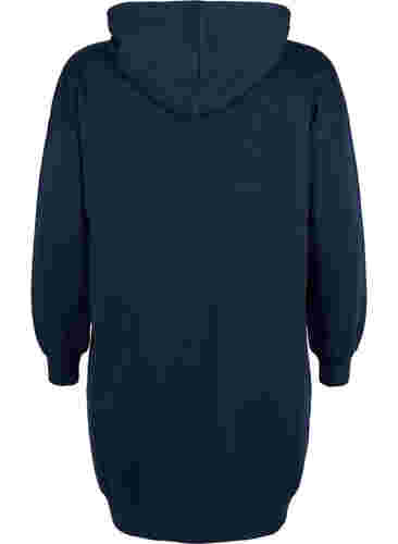 Sweatshirt jurk met capuchon en rits, Navy Blazer, Packshot image number 1