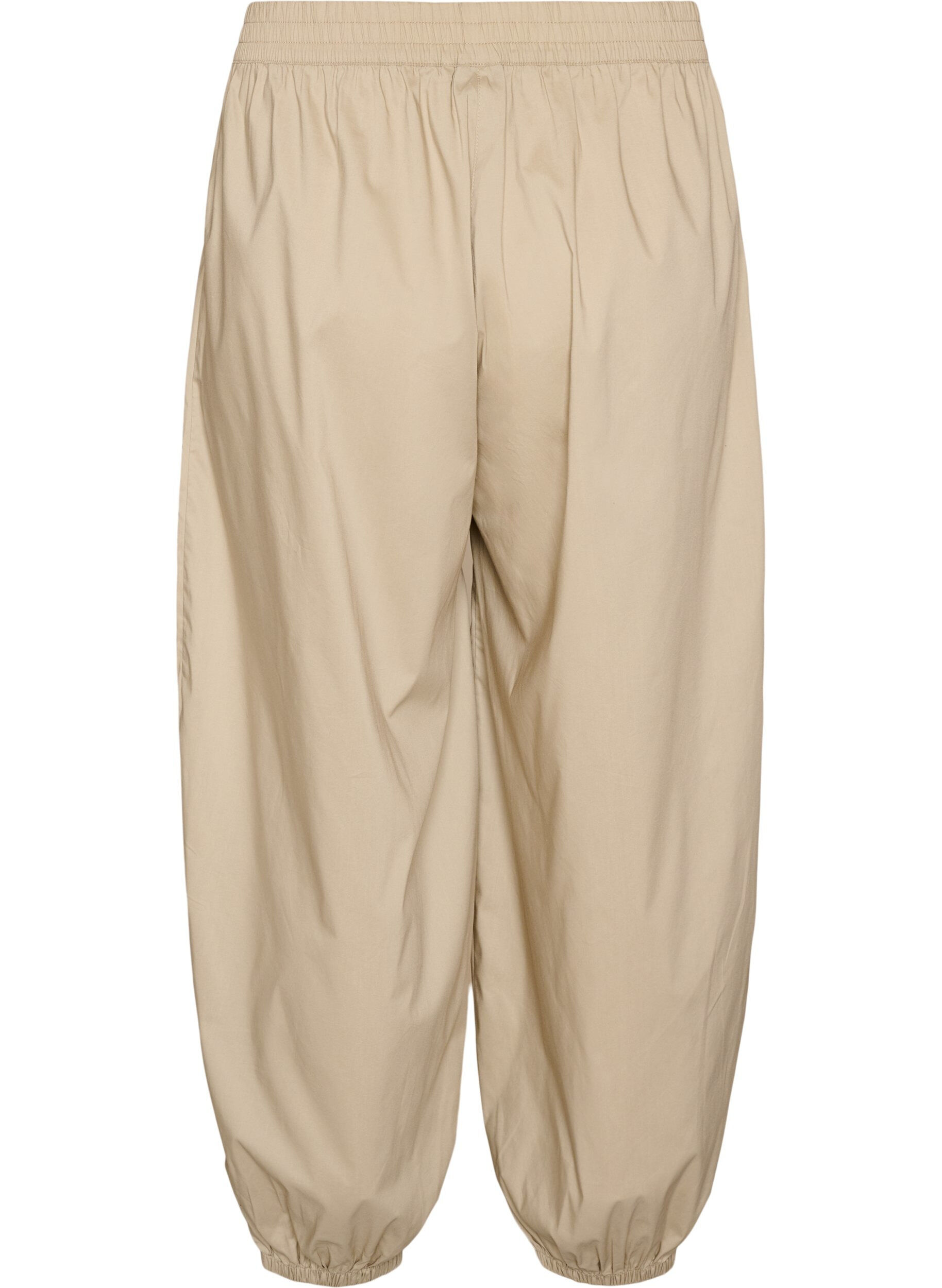 ZizziBallonbroek met zakken en een elastische tailleband, Beige, Packshot image number 1