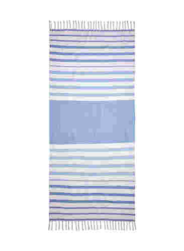 Gestreepte hammam handdoek met franjes, Regatta Comb, Packshot image number 2