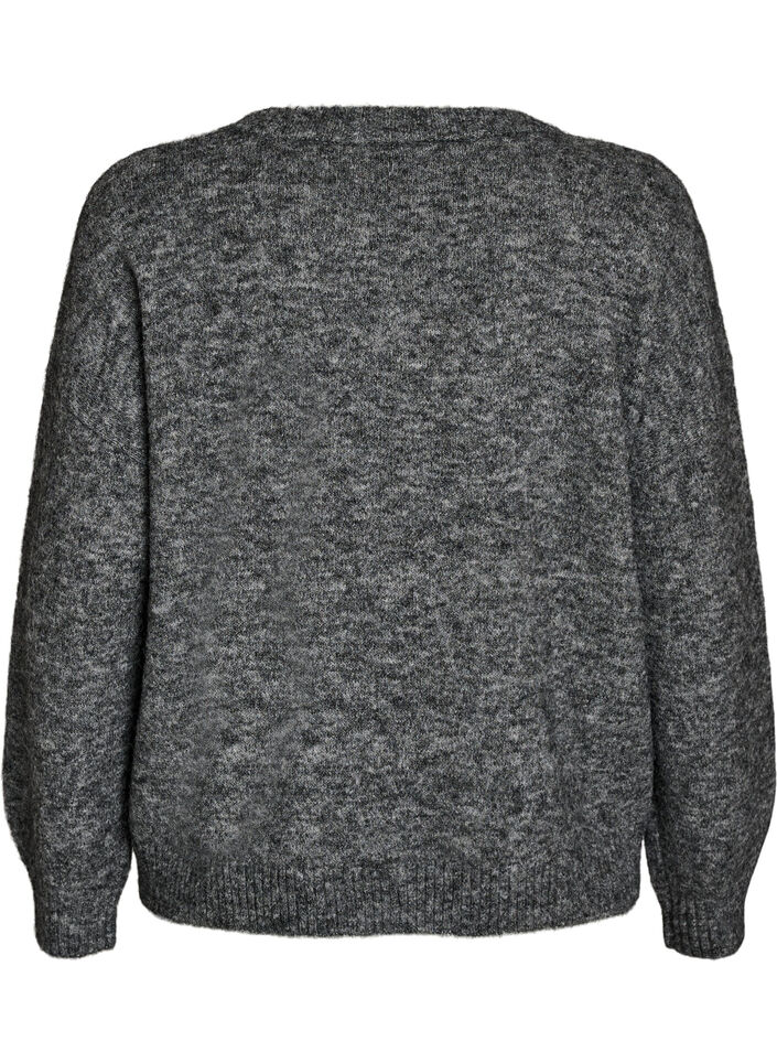 Jumper met bloemenapplicatie, Grijs, Packshot image number 1
