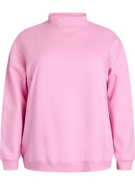 Sweatshirt met hoge kraag en lange mouwen, Roze