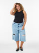 Katoenen ribtop met hoge hals, Zwart, Model image number 1