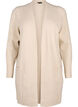 Geribd gebreid vest met zakken, Beige, Packshot image number 0