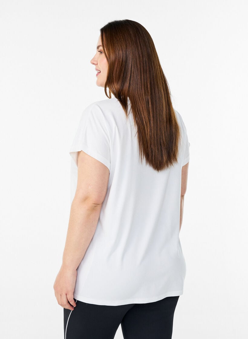 Effen gekleurd trainingsshirt, Wit, Model image number 2