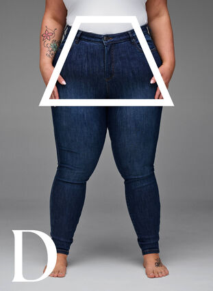 Super smalle jeans met hoge taille, Dark Blue, Model image number 3