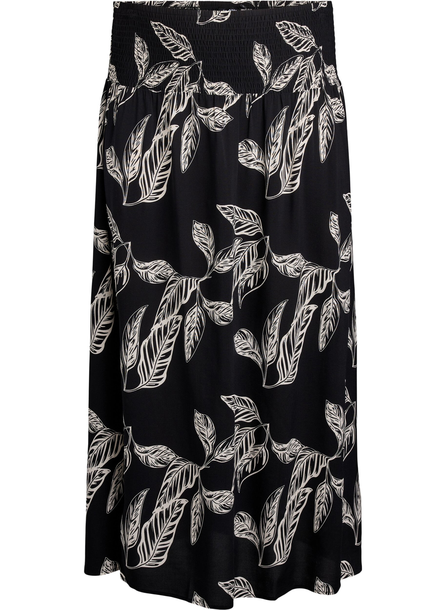 FLASH - Maxi rok in viscose met smokwerk