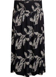 FLASH - Maxi rok in viscose met smokwerk, Zwart
