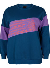 Sweatshirt met sportieve print, Blue Wing Teal Comb