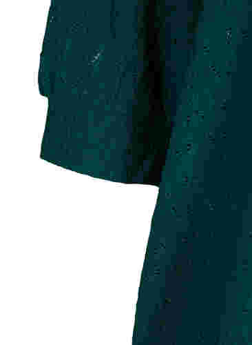 Blouse met 3/4 mouwen en gestructureerd patroon, Deep Teal, Packshot image number 3