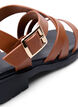 Leren zomersandalen met een brede pasvorm, Friar Brown, Packshot image number 4