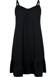 Strandjurk van viscose met gevlochten bandjes, Black