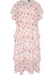 Maxi jurk met ruches en afneembare cape, Wit, Packshot image number 0