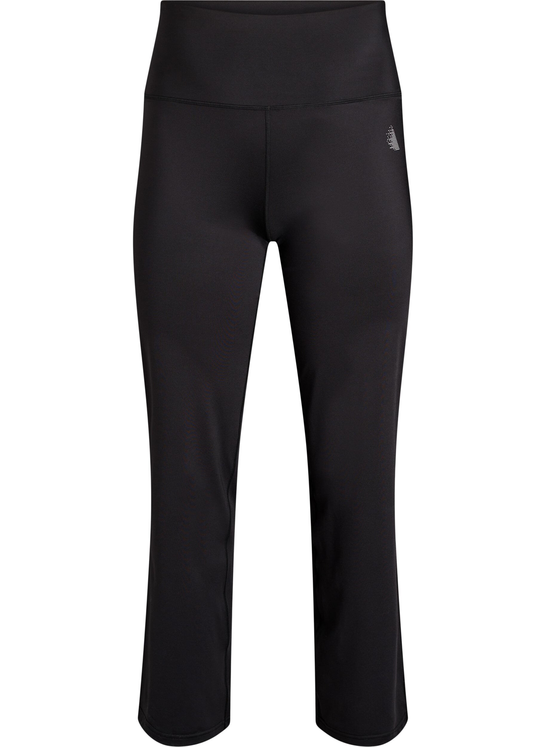 Zizzi Uitlopende trainingsbroek met hoge taille, Zwart, Packshot image number 0
