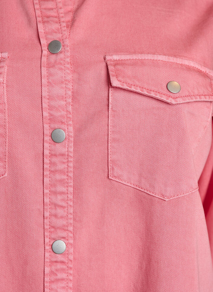 Denim shirt met borstzakken, Roze, Packshot image number 2