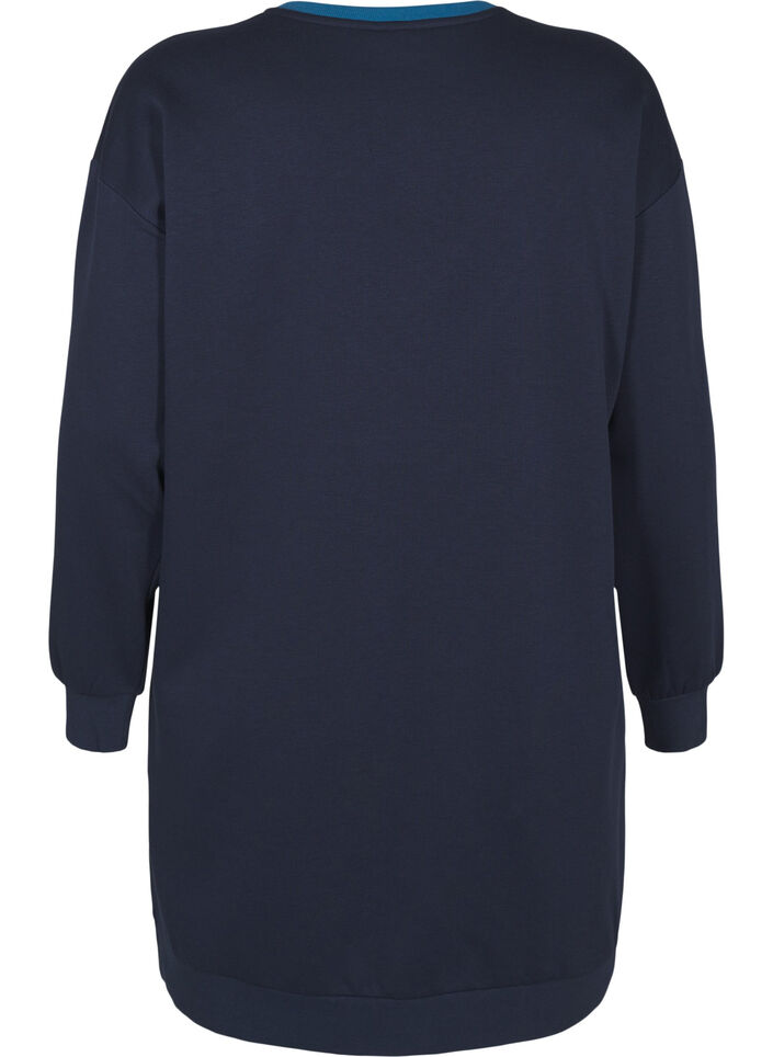 Lang sweatshirt met colourblock, Navy B. Color Block, Packshot image number 1
