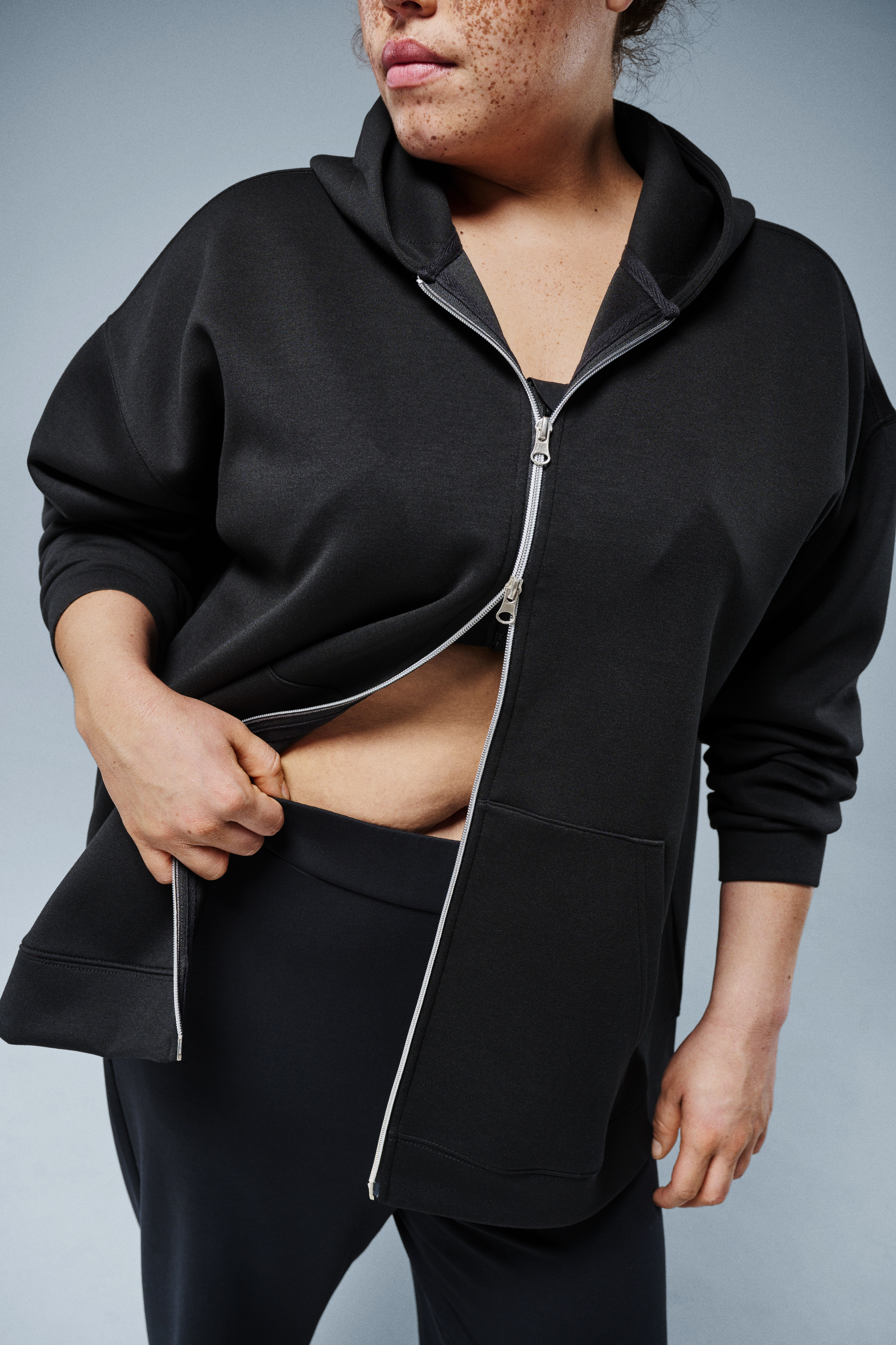 Zizzi Zwarte hoodie, , Model