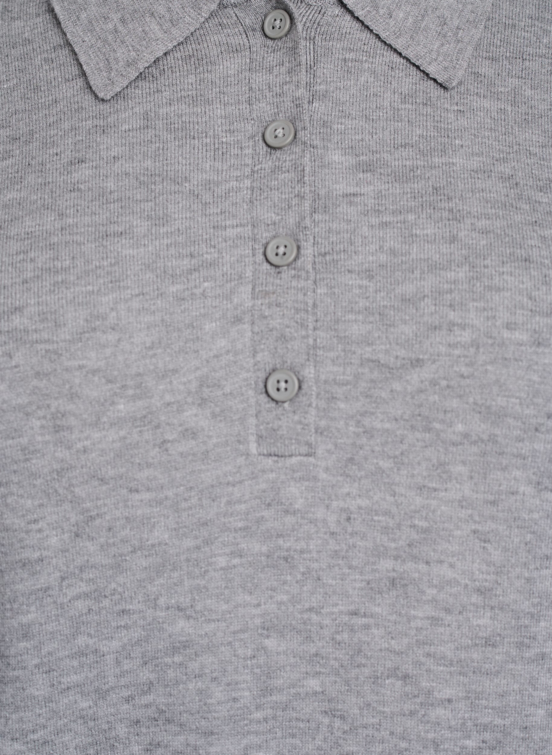 Zizzi Strik blouse met kraag, Grijs, Packshot image number 2