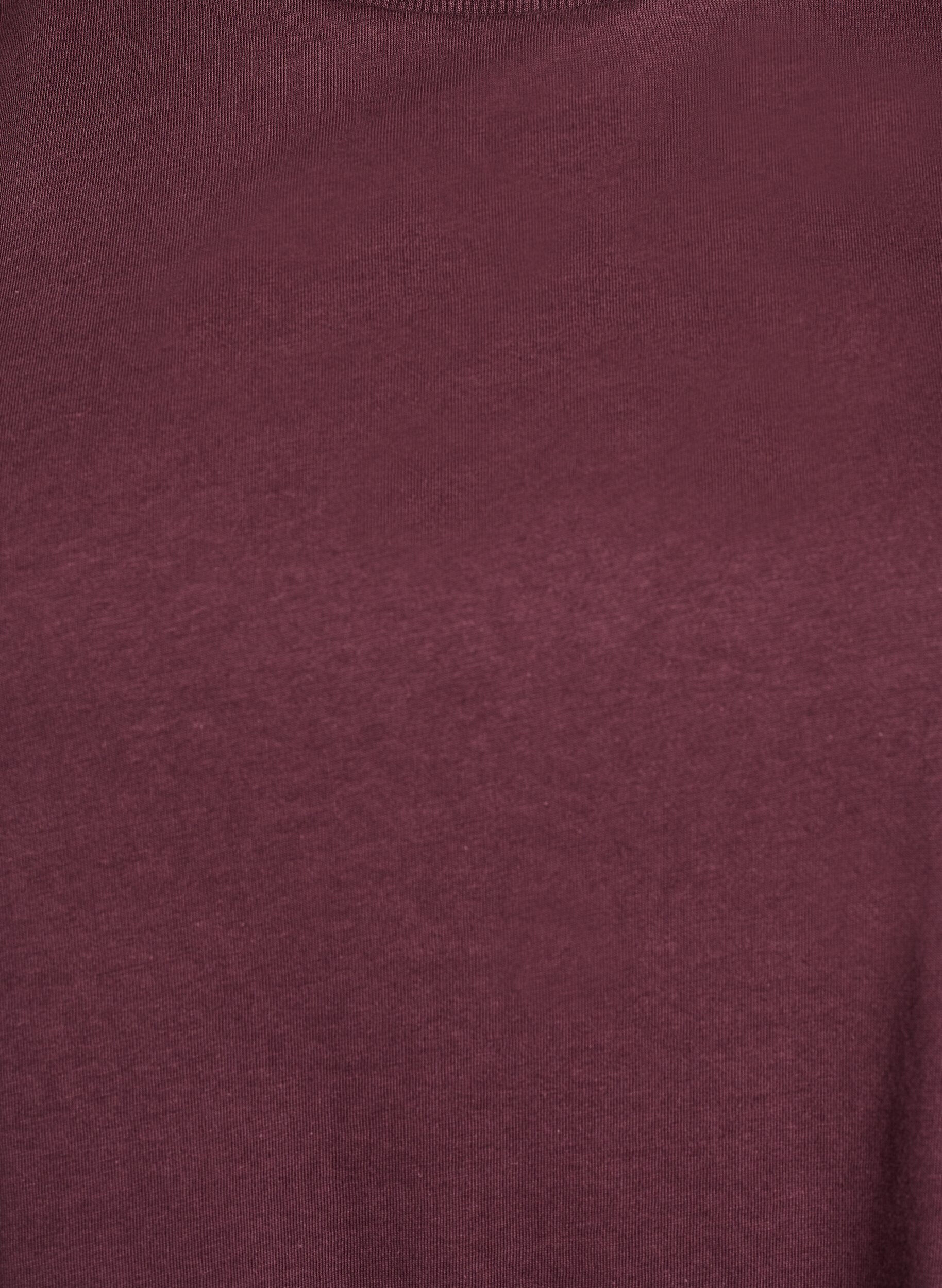 Zizzi Basic katoenen T-shirt met schoudervullingen, Donker Bordeaux, Packshot image number 2