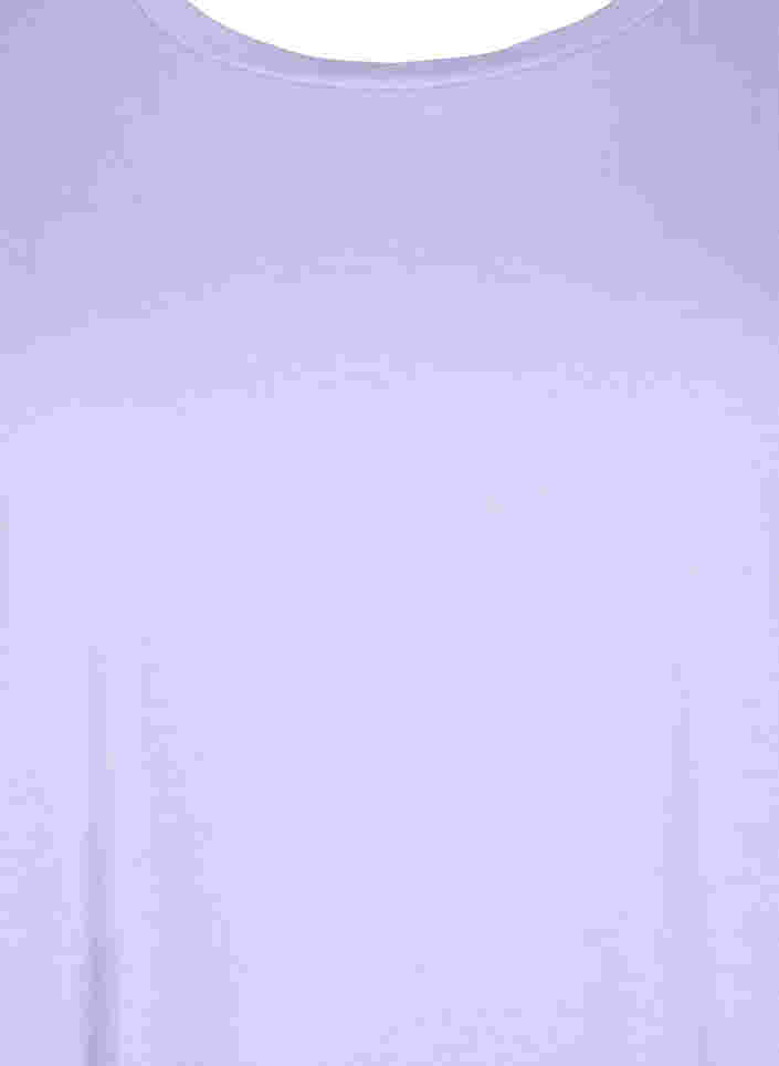 T-shirt met korte mouwen van katoenmix, Lavender, Packshot image number 2