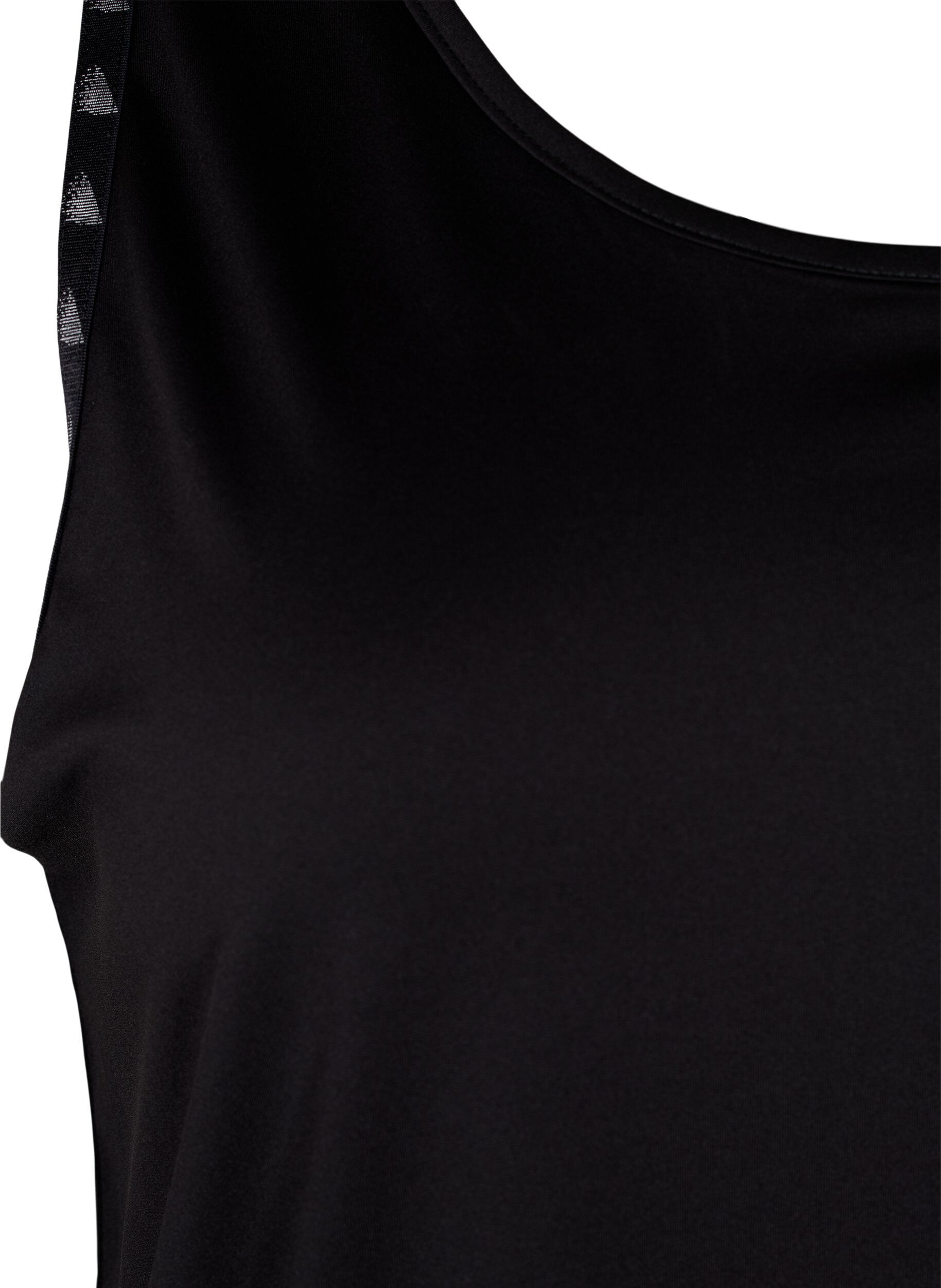 Zizzi Effen kleur sport topje, Black, Packshot image number 2