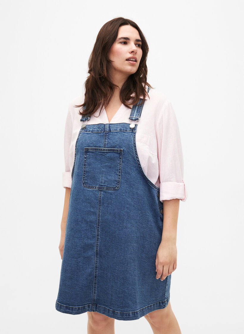 Shirtblouse met knoopsluiting van katoen-linnenmix, Rosebloom White, Model image number 0