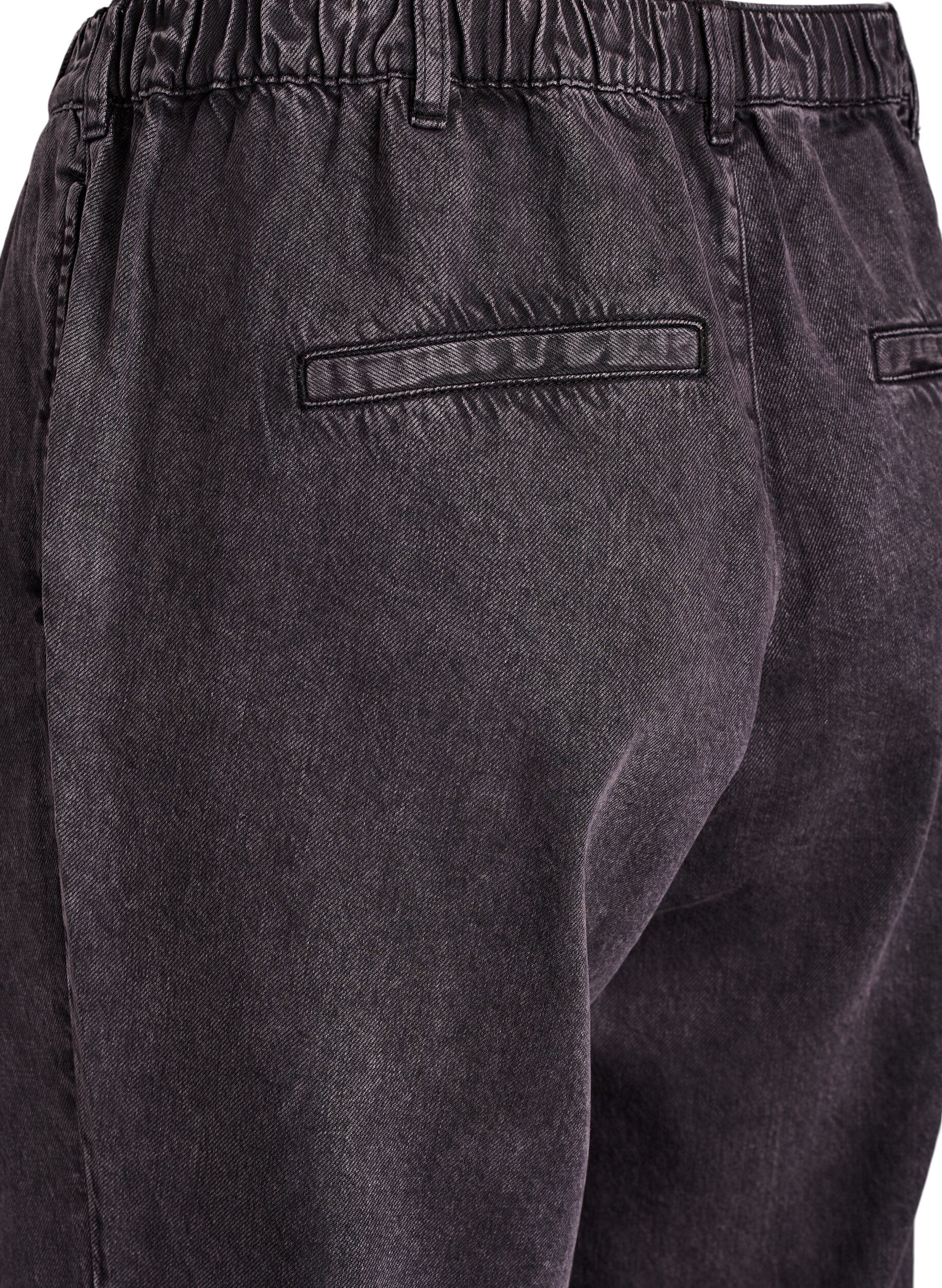 Zizzi Brede jeans met een elastische tailleband, Grijs, Packshot image number 3