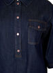 Denim jurk met grote zakken en 3/4 mouwen, Blauw, Packshot image number 2