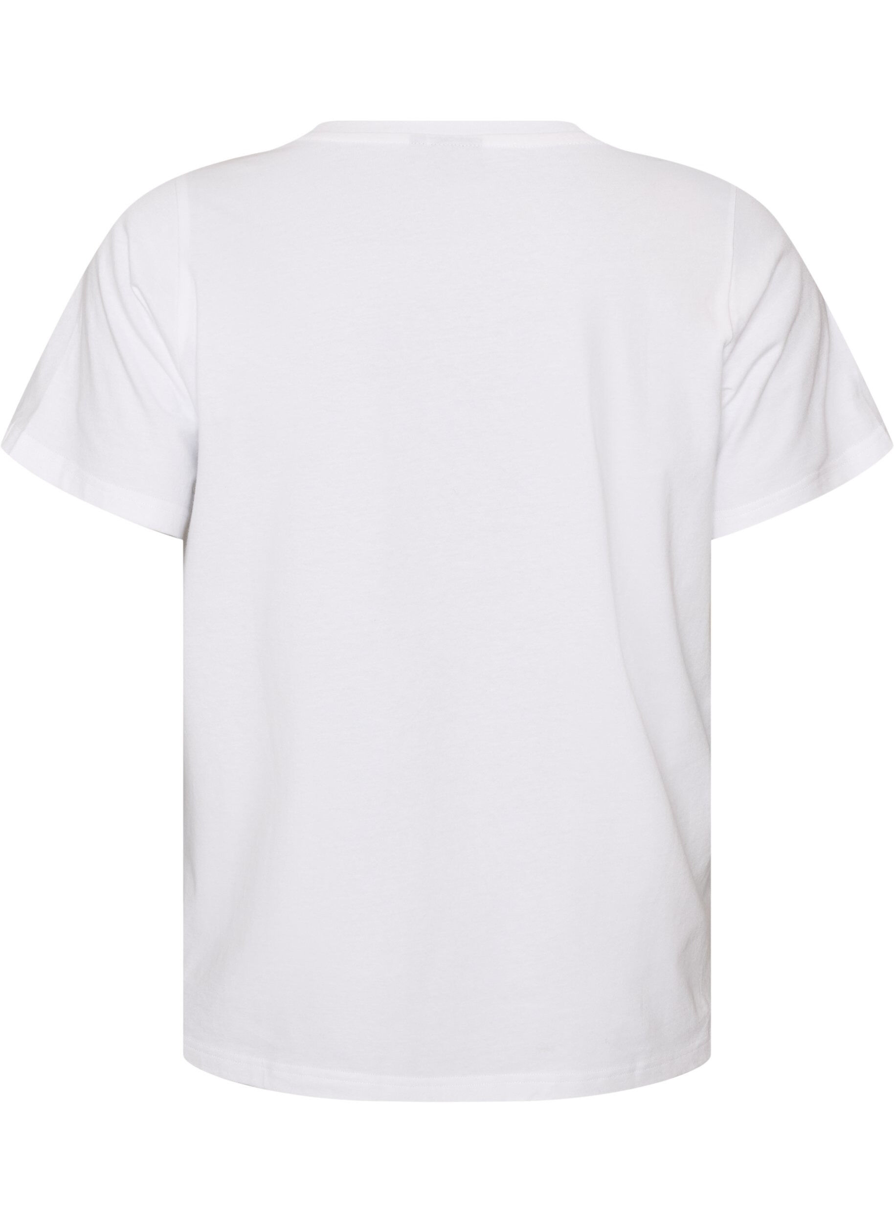 ZizziT-shirt van biologisch katoen met teddybeermotief, Wit, Packshot image number 1