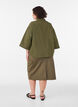 Losse gestreepte shirt met 3/4 mouwen, Groen, Model image number 2