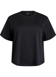 Boxy katoenen T-shirt, Zwart