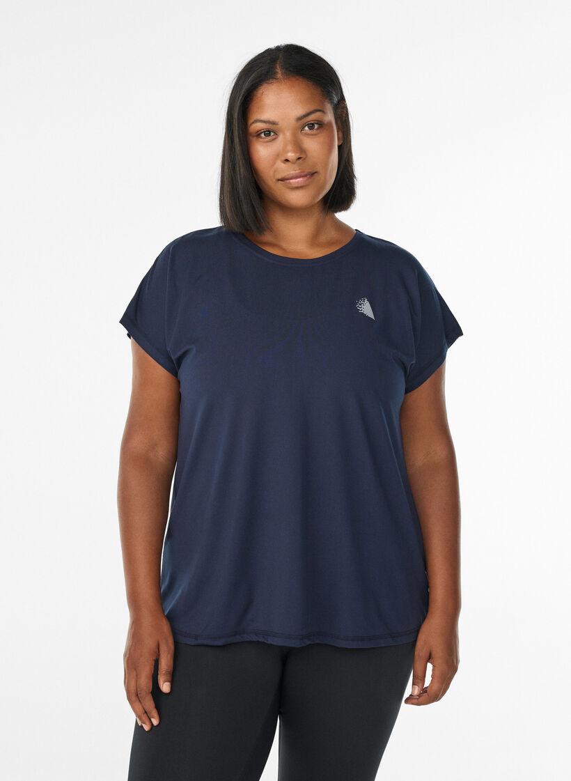 Effen sportshirt, Blauw, Model image number 0