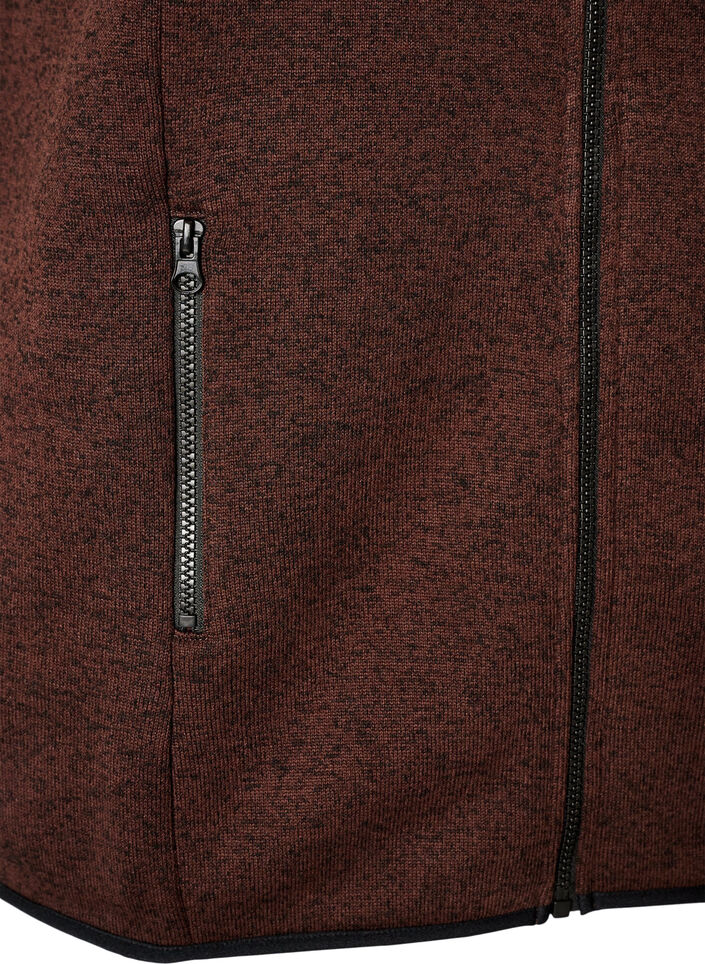 Vest met hoge hals en ritssluiting, Bruin, Packshot image number 3