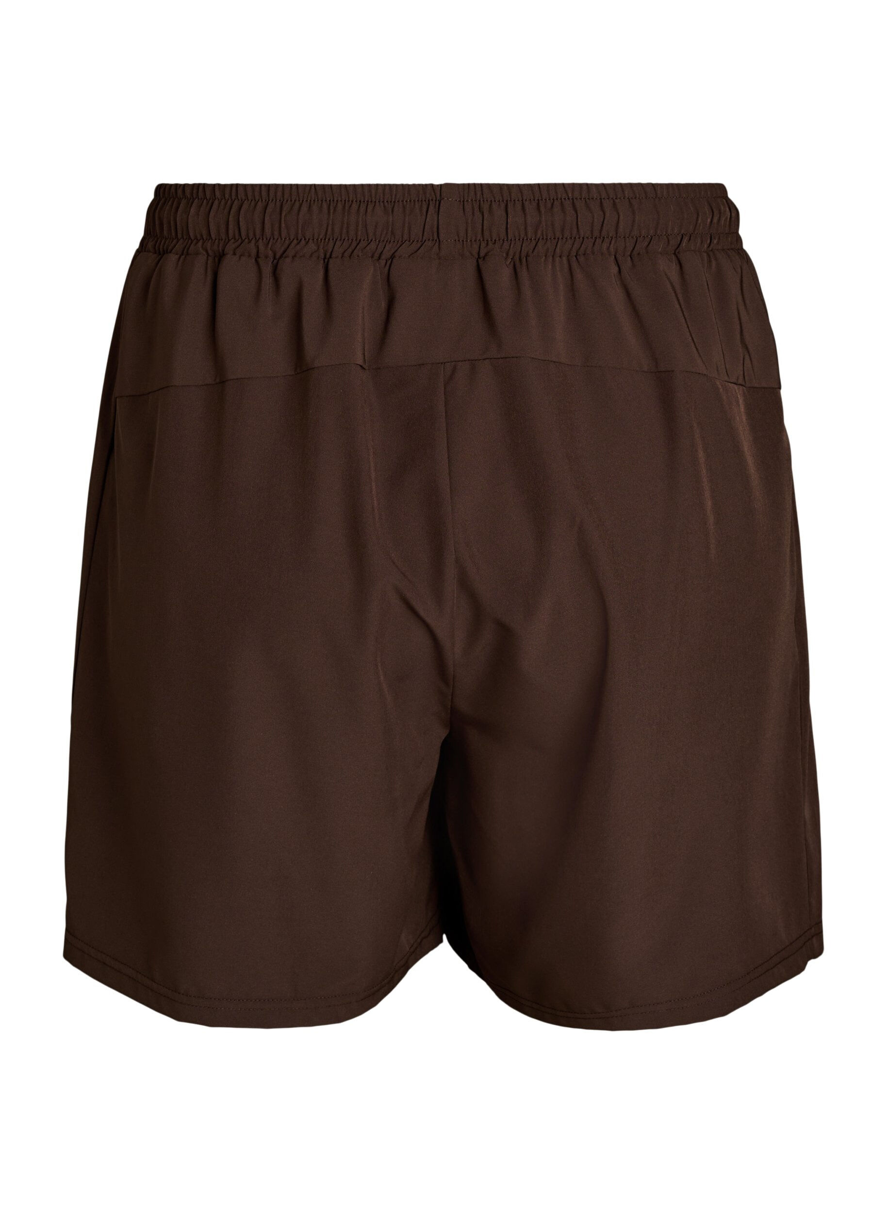 Zizzi Trainingshort met binnenbroek en telefoonzakje, Bruin, Packshot image number 1