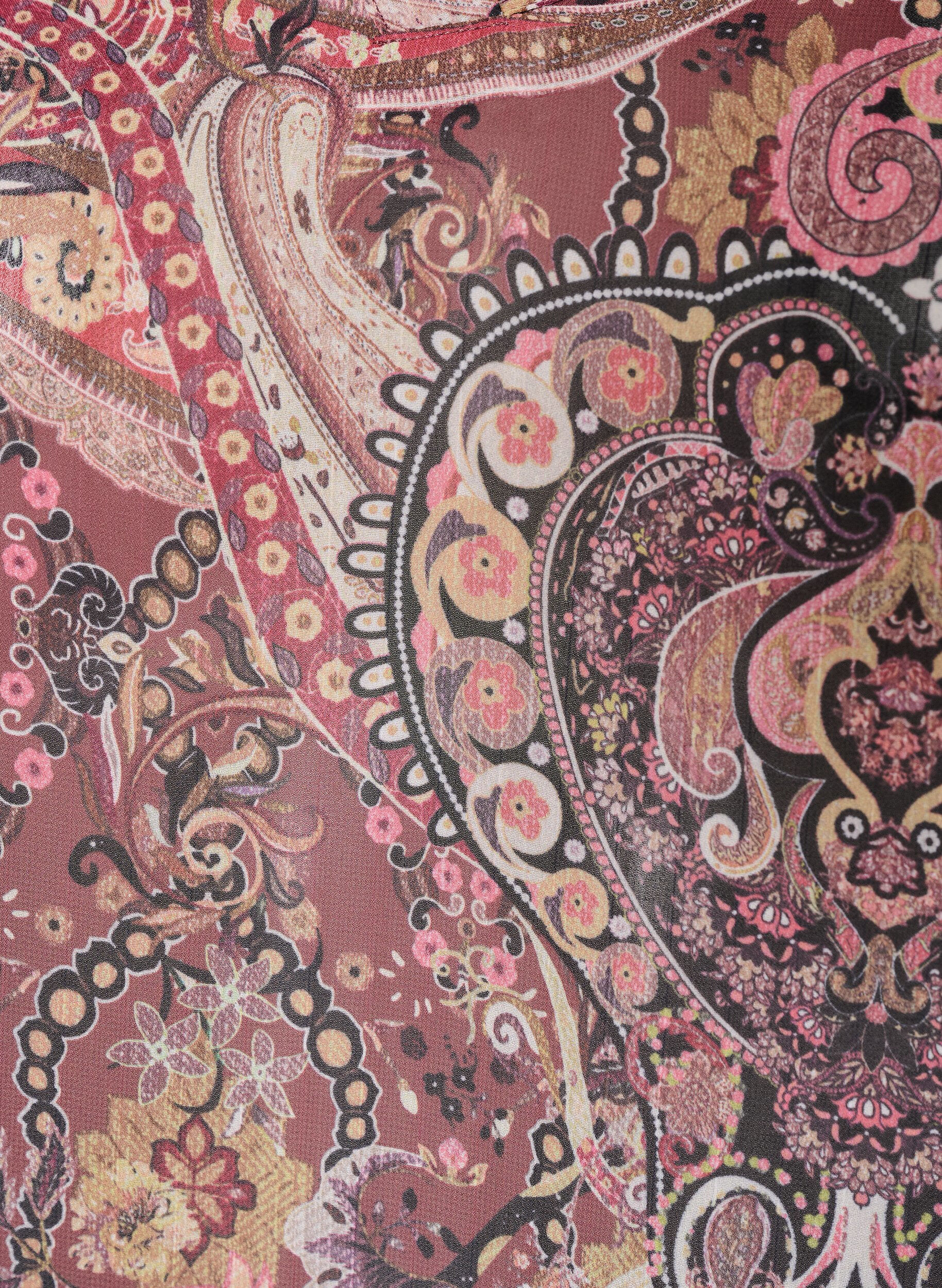 ZizziTunic met paisleyprint en gesmokte manchetten, Roze, Packshot image number 2