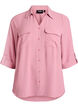 FLASH - Shirt met 3/4 mouwen en borstzakken, Roze, Packshot image number 0