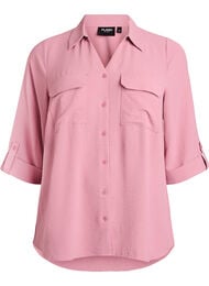 FLASH - Shirt met 3/4 mouwen en borstzakken, Roze