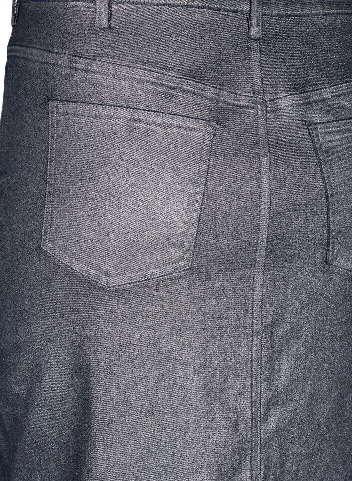 Zilverkleurige midi-rok, Gun Sliver, Packshot image number 4