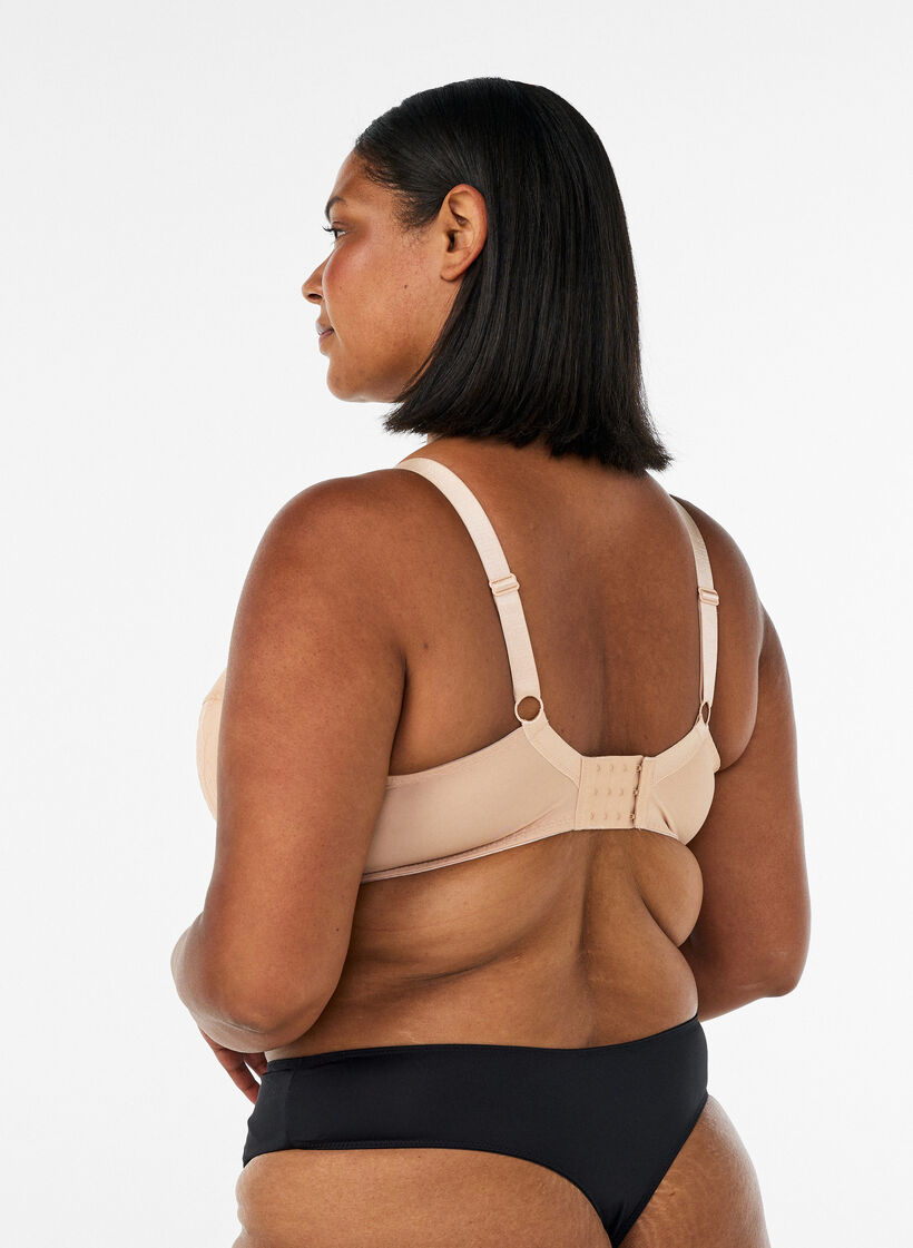 Gewatteerde kanten beha met beugel, Beige, Model image number 2