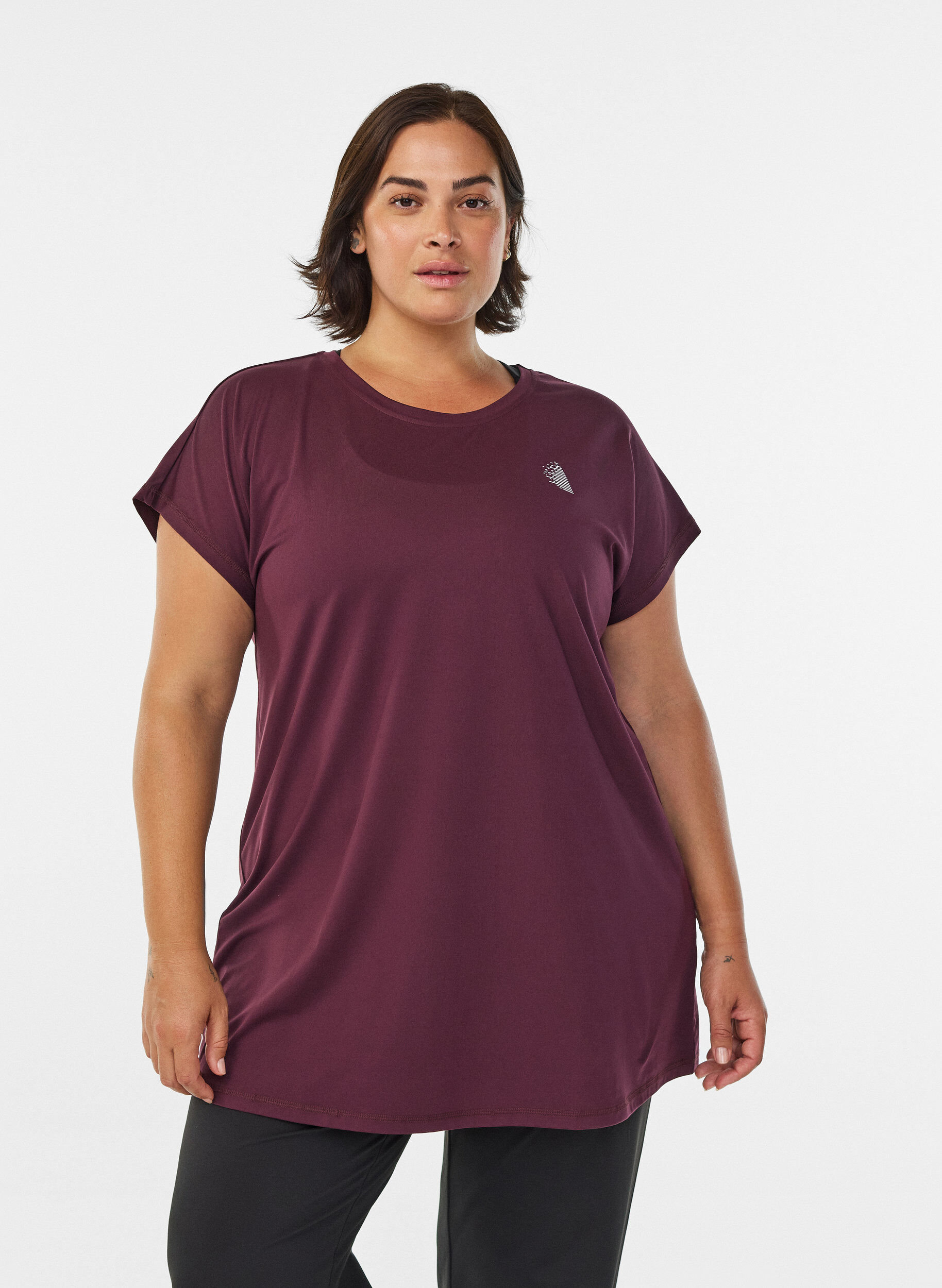 Lang workout T-shirt, Rood, Model