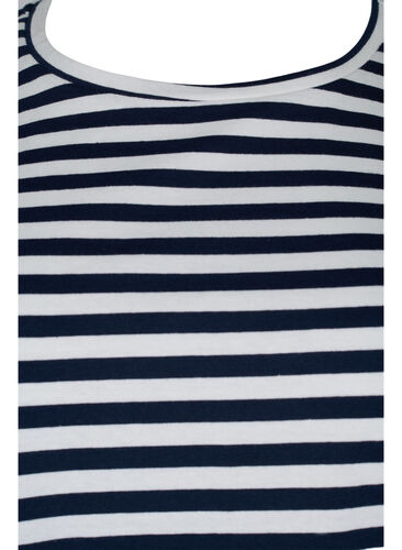 Set van 2 basic t-shirts in katoen, Navy/Navy Stripe, Packshot image number 2